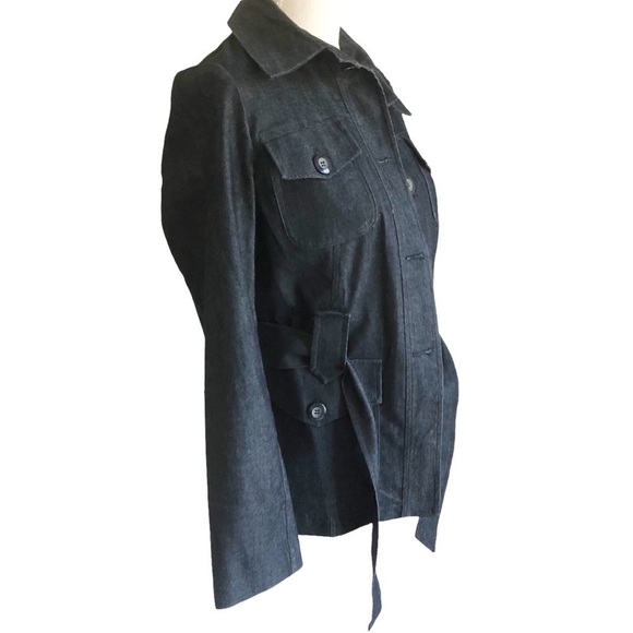 Sandro Sportswear Belted Denim Jacket Small - Picture 10 of 12